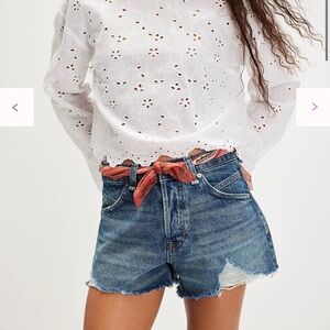 New We The Free Now Or Never Denim Shorts Size 28